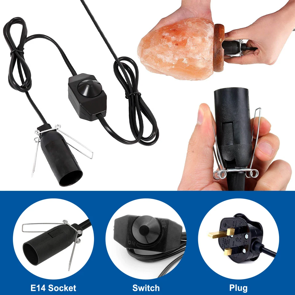 Plug in Pendant Light E14 Salt Lamp 1.8M Cable Lead Cord Set 2 Pin Lamp Holder - Image 2 of 4