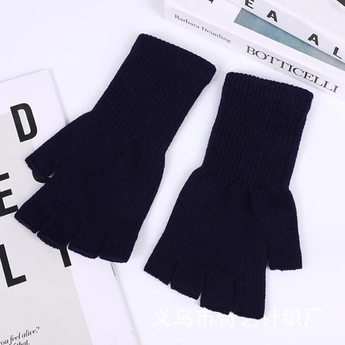 Thermal Fingerless Gloves Mens Womens Knitted Warm Winter Half Finger Mittens UK - Picture 12 of 27