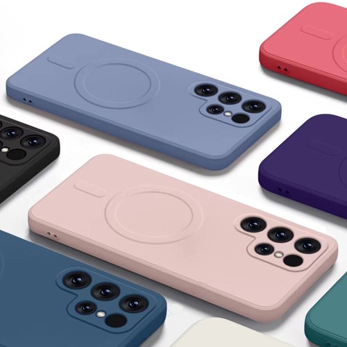 Für Samsung Galaxy S24 5G MagSafe Kompatibel Hybrid Flüssig Silikon Case Hülle