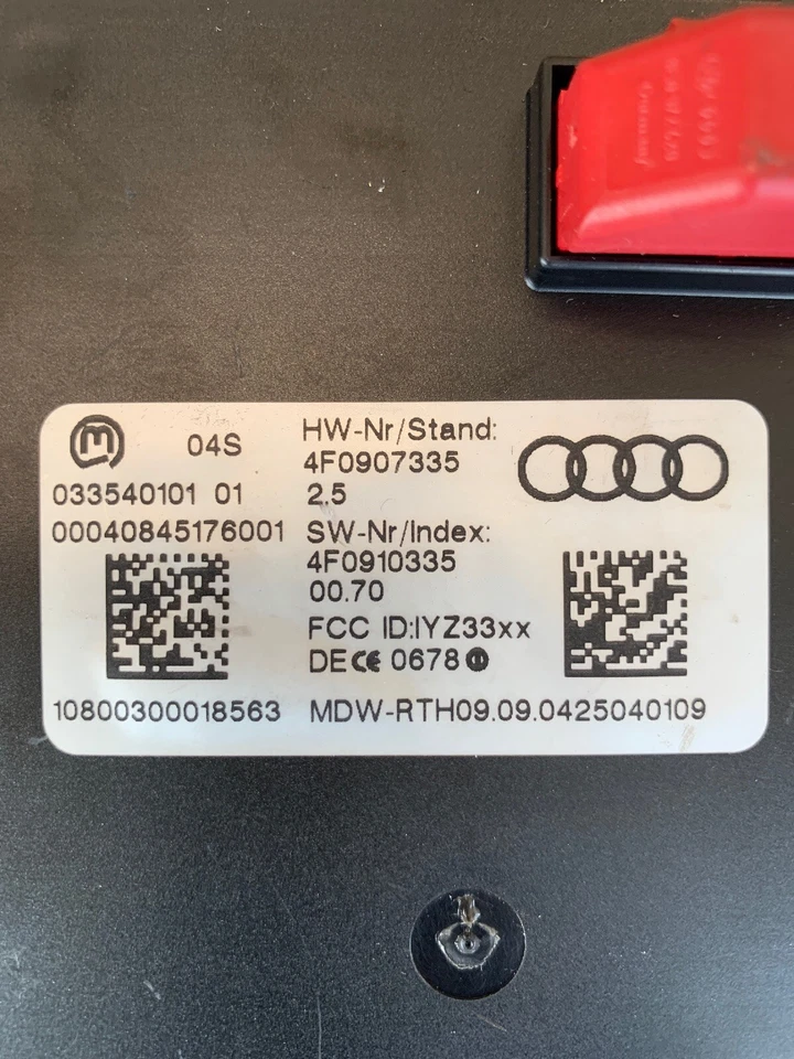 AUDI A6 QUATTRO 2005 2006 módulo de control remoto entrada sin llave 4F0907335 OEM Foto 3 de 4