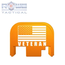 Rowe Tactical Rear Slide Cover Plate for Glock Gen 1-4 - Copper US Flag Veteran