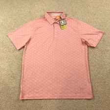 Puma MATTR Polo Golf Shirt Mens Large Palms New Peach Smoothie