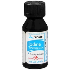 Swan Iodine Tincture USP 100% First Aid Antiseptic ( 2% Iodine ) 1oz GERIMED ---