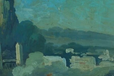 Antique Orientalist Painting Landscape Of Algeria Alger The Coast Roméo Aglietti