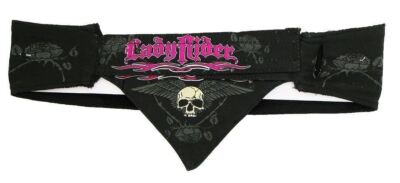 Cappellino Lady Rider Hot Leathers #1022 - Roses E Farfalle Con Teschio - Durag Biker Donna