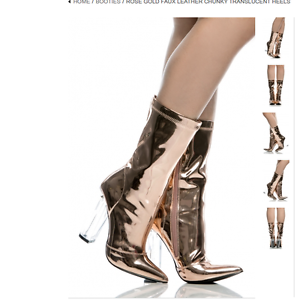 rose gold thick heels