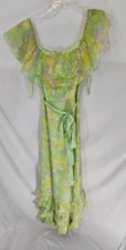 VTG Lorrie Deb Ruffle  Multicolor Floral Sleeveless Dress Women's Sz XS/S