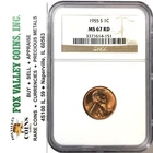 1955-S Lincoln Wheat Cent - MS67 RD NGC LUSTROUS COIN! FREE SHIPPING!