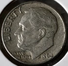 1964 D  ROOSEVELT  10c DIME 90% Silver American Coin #5