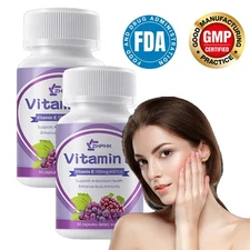 Vitamin E capsules help prevent wrinkles promote joint health tighten the skin