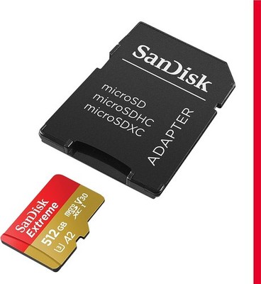 SANDISK 512GB EXTREME MICRO SD MICROSDXC CLASS 10 V30 A2 UHS-IU3 