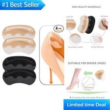 Heel Grips 4 Pairs Anti-Slip Gel Liners for Loose Shoes Cushion Inserts Blister