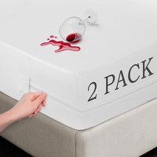 Zippered Mattress Encasement Waterproof Bed Bug Mattress Protector Cover 2 Pack