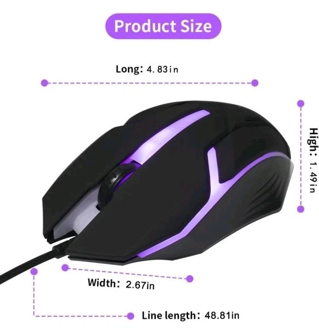 RRONGXUAN Gaming Breathing Light Wired Mouse - Image 2 of 4
