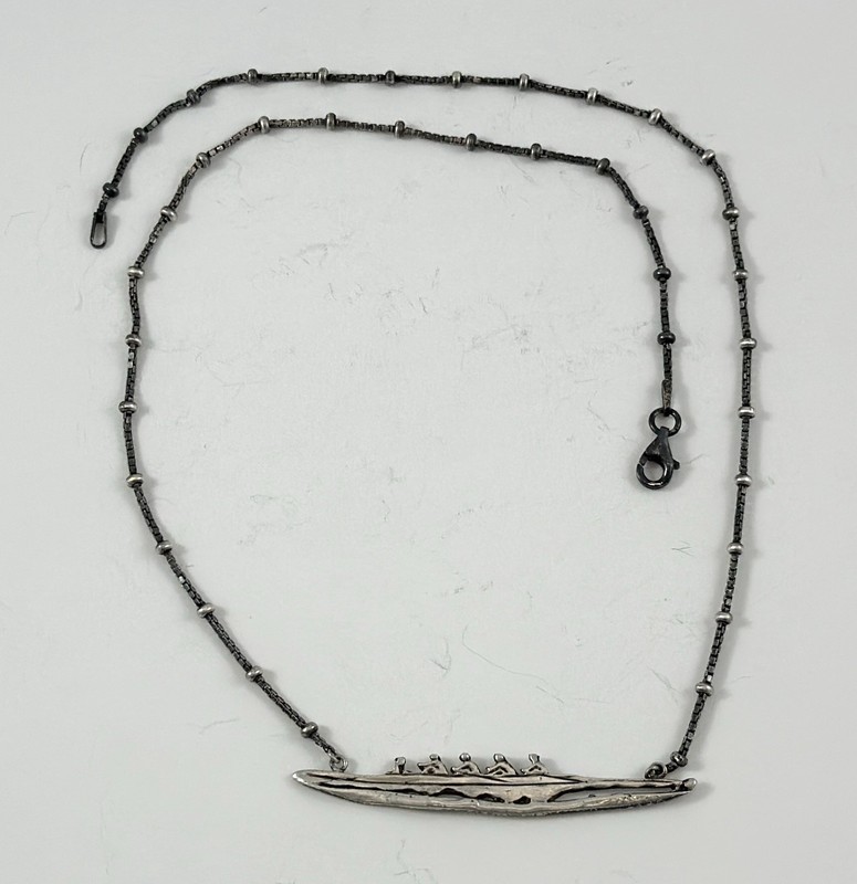 Rowing Sterling Silver Necklace Four Plus 4+ Sweep with Coxswain