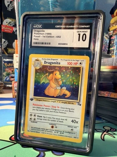 Pokemon Dragonite Fossil 1st Edition Holo Rare #4 CGC 10 Gem Mint