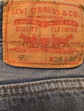 Levis 550 Jeans Men's 36x32 Blue Denim Straight Leg 100 Cotton Medium Wash Y2K