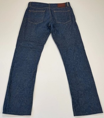 Gustin Slim Fit Mens 33x30 Blue Dark Wash Nep Denim Raw Button Fly Jeans
