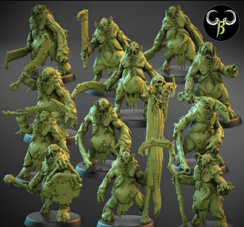 CLAY BEAST CREATIONS Maggot Fiend Demons Chaos Plague God Warriors X10 28mm Fantasy Monsters