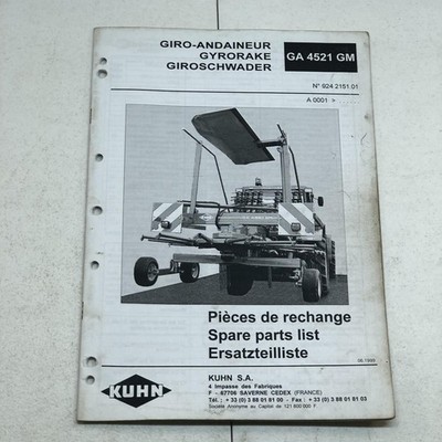 Kuhn GA4521GM Gyrorake Hay Rake Parts Manual