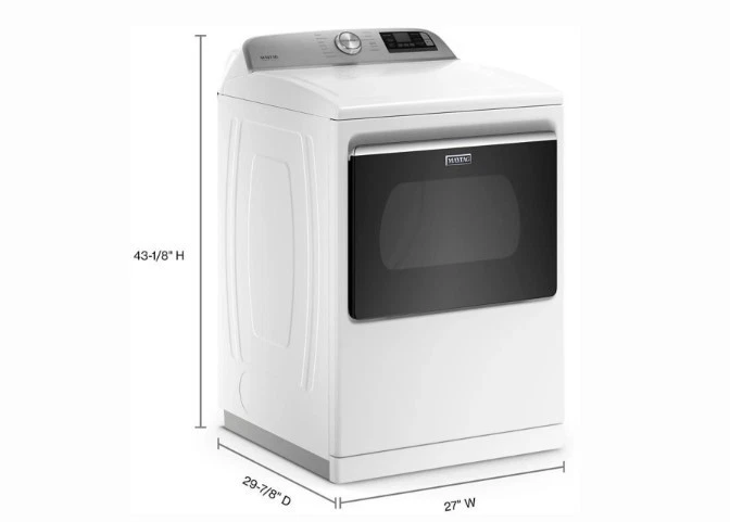 Secadora inteligente eléctrica Maytag de 27 pulgadas con 7,4 Cu. Capacidad - MED7230HW Foto 4 de 4