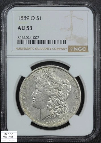1889 O Morgan Silver Dollar $1 NGC AU 53