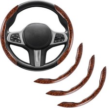 3pcs 15 For Mercedes-benz Wood Grain Car Steering Wheel Booster Cover Non-slip
