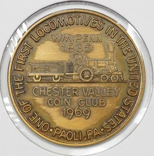 1969 Chester Valley Coin Club Paoli PA First US Locomotives Medal (#2)