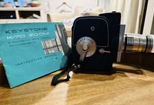 Vintage Keystone K-7D Zoom 8mm Movie Camera Manual Wind Motor Runs w/ Manual