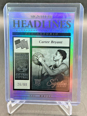 2025/26 Panini Signature Series Headlines CARTER BRYANT RC Silver 26/99 #16