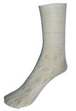 Lace Socks 9 Pairs Women OS beige black white Thin Frilly Mesh Pointelle Knit lo