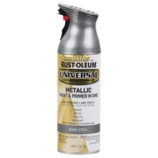 Rust-Oleum 262662 Spray Paint, Dark Steel, Metallic, Solvent, 11 Oz