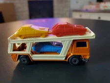 Lesney Matchbox Superfast 1976 No 11 Car Transporter Orange Diecast 