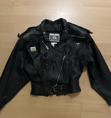 Morgan Wear Black Studded Leather Moto Goth Punk Rocker Biker Jacket Gr.s