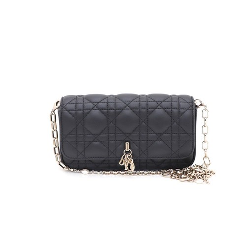 Dior Lamb Lady Gold Chain Phone Pouch Shoulder Bag Crossbody Bag 155332349