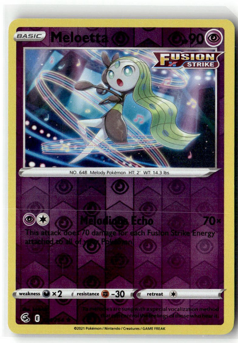 Meloetta 124/264 Rare Fusion Strike Pokemon Reverse Holo NM/M