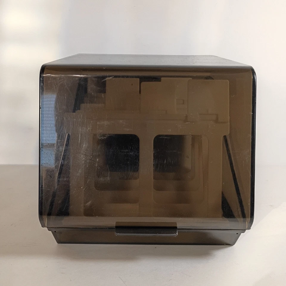 5.25 Floppy Disk Smoked Plastic Storage Organizer Dividers Vtg PC - Image 3 of 4