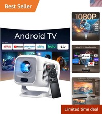 Smart 1080P Mini Projector with WiFi 6  Bluetooth 5.4 - 270  Rotatable Design
