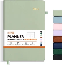 2026 Weekly & Monthly Hardcover Planner 5.5" X 8.3" - 12 Month (January 2026 - D