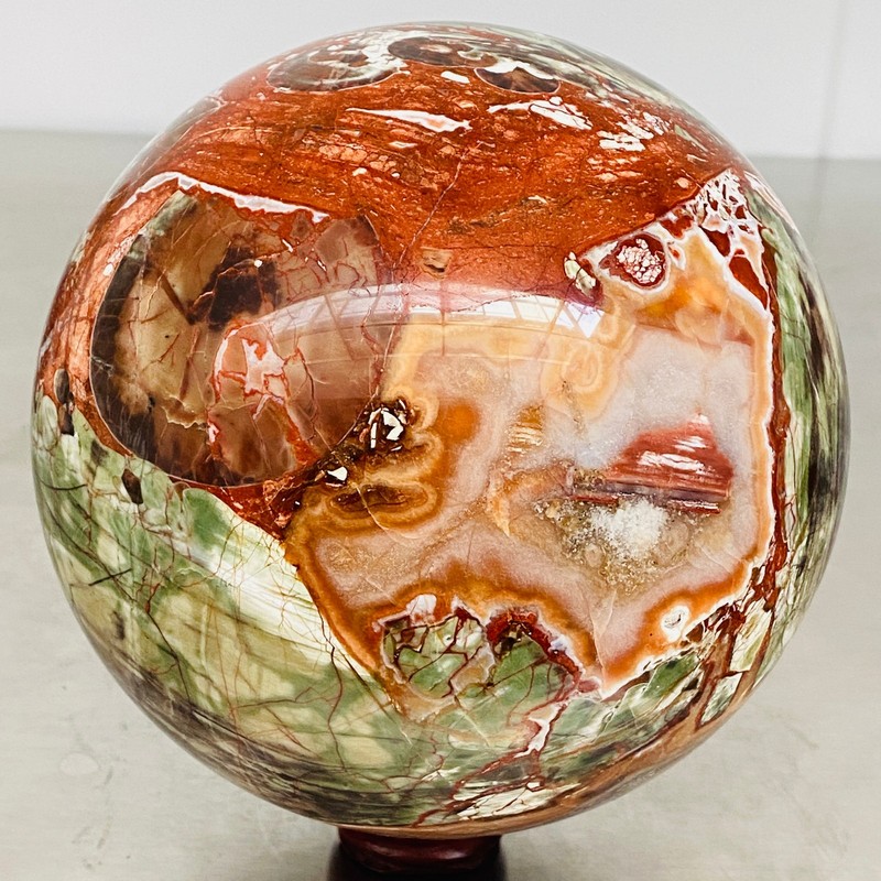 Natural Money agate Crystal Sphere Ball healing 3220G