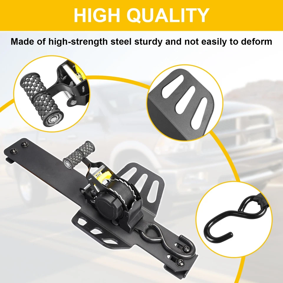 for 2009-2018 Dodge Ram 1500 Retractable Tie Down Straps Ratchet Securing Strap - Image 3 of 4