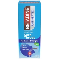 Betadine Antiseptic Medicated Sore Throat Mint Gargle 8 oz 237mL