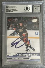 Leo Carlsson Signed 2023-24 UD  Young Guns RC #468 BAS Rookie Autograph Grade 10