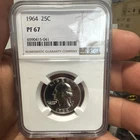 1964 Proof Washington Quarter NGC PF67.