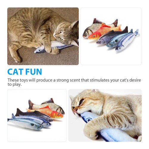 5 Pack/Set Realistic Interactive Fish Cat Kicker Crazy Pet Toy Catnip Toys Gifts - Picture 5 of 11