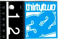Thirtytwo Snowboard Sticker 2.5 in x 2.25 in Blue/White 32 Decal