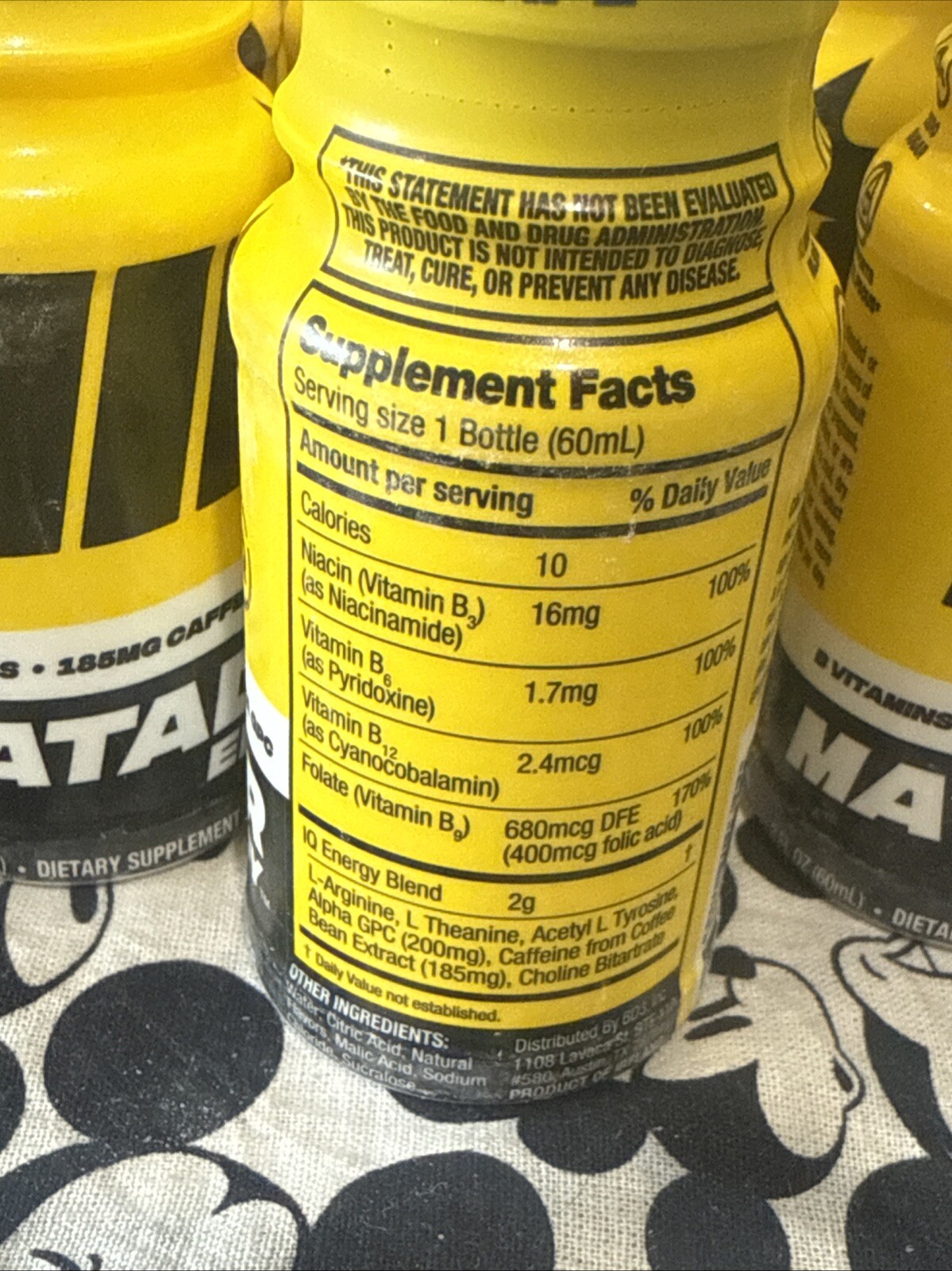 Matador Energy Shot Liquid Berry Grape 2oz 12 Bottles W/0 Box 10/25 Rd⬇️