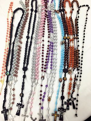 BEST SELLER-30pc Mix Lot Wholesale Religious Full Rosary Crucifix Cross Necklace