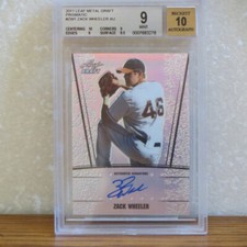 2011 Leaf Metal Draft Prismatic Zack Wheeler Auto Card BGS 9. Auto 10.