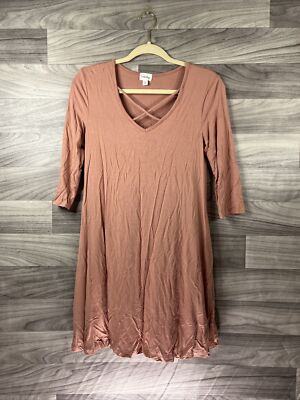 Womens Emberley 3 Quarter Sleeve Dress, Fashion Style, Young Womens Size XS Pink